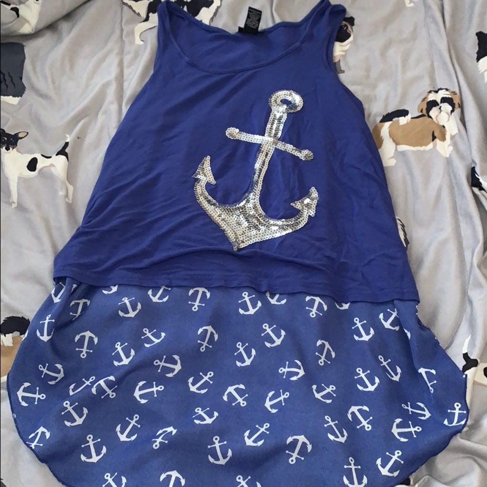 Medium high low tank top